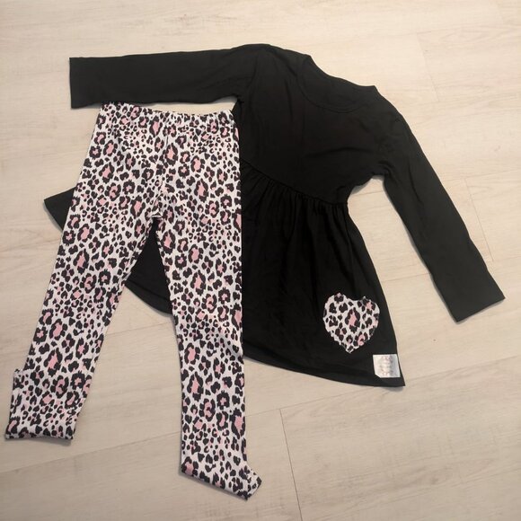 Marie Elizabeth | Matching Sets | Pink Black Leopard Print Girls Pant ...